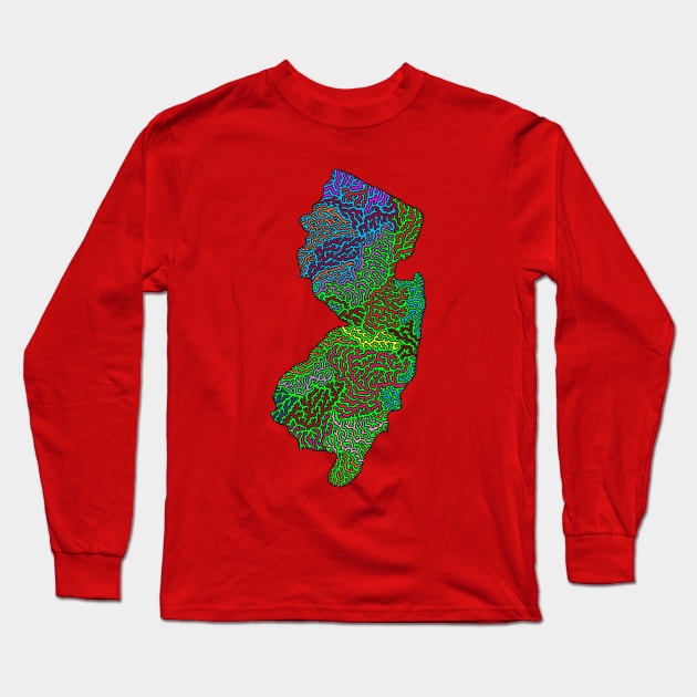 The Garden State - New Jersey - Pop Art Style Long Sleeve T-Shirt by NightserFineArts